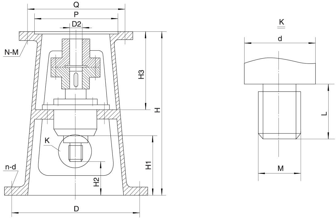 HG5-251-69标准反应罐配套摆线针轮减速机传动机架